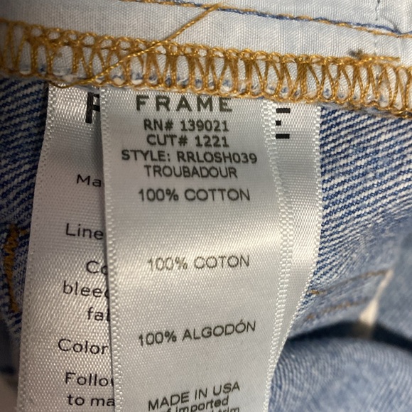 FRAME DENIM Style RRLISH039 Le Original Short Button Fly $225 - Picture 12 of 15